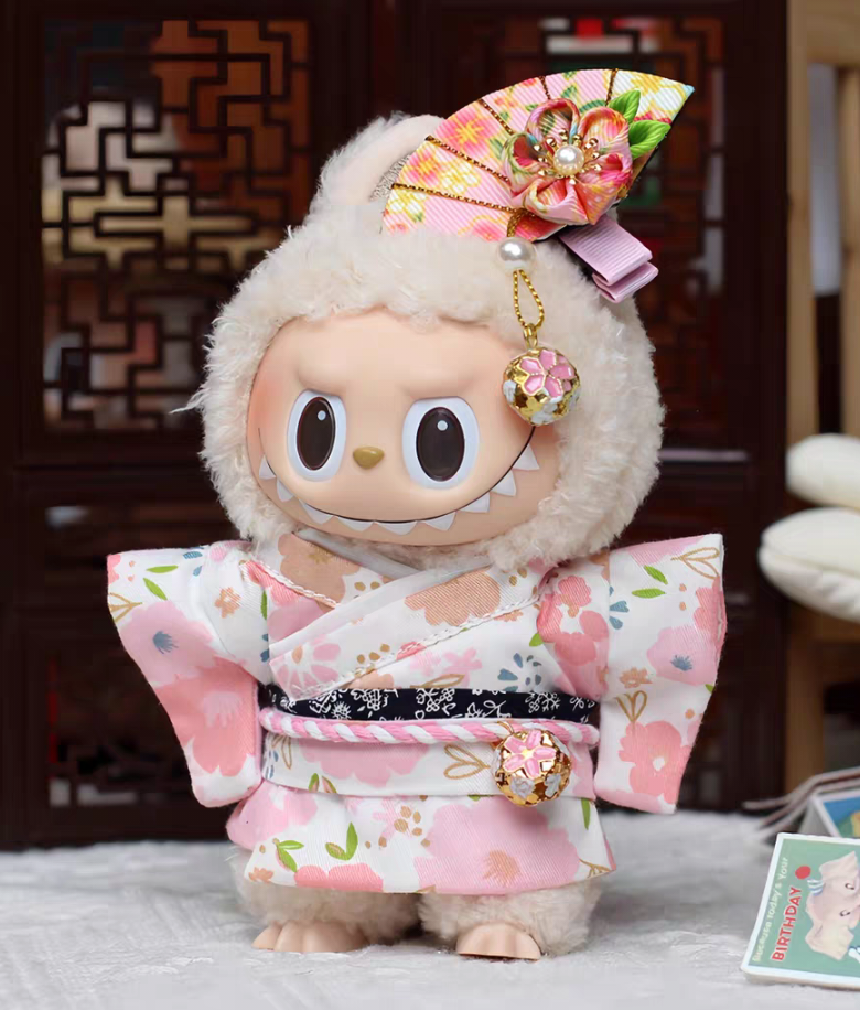 Cute Kimono Outfit for your Labubu (Pink)