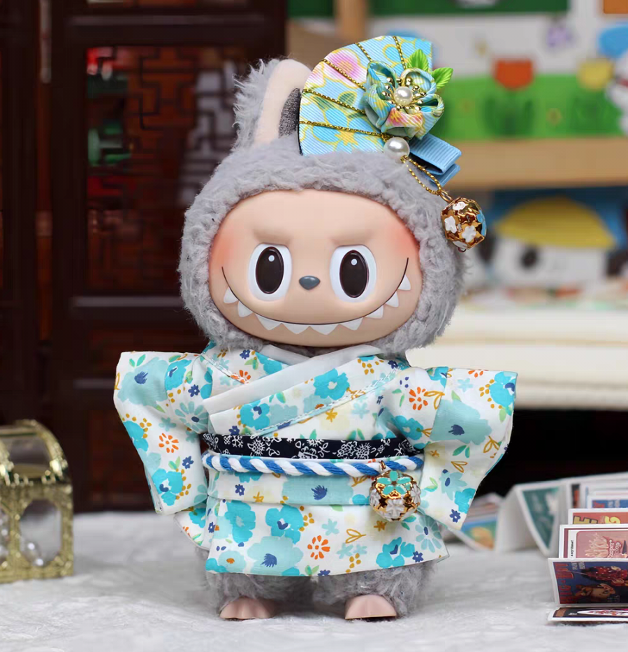 Cute Kimono Outfit for your Labubu (Blue)