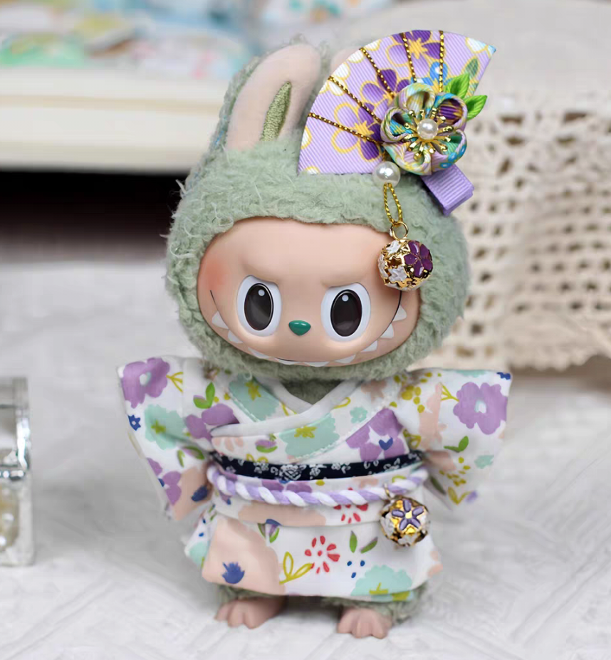 Cute Kimono Outfit for your Labubu (Purple)